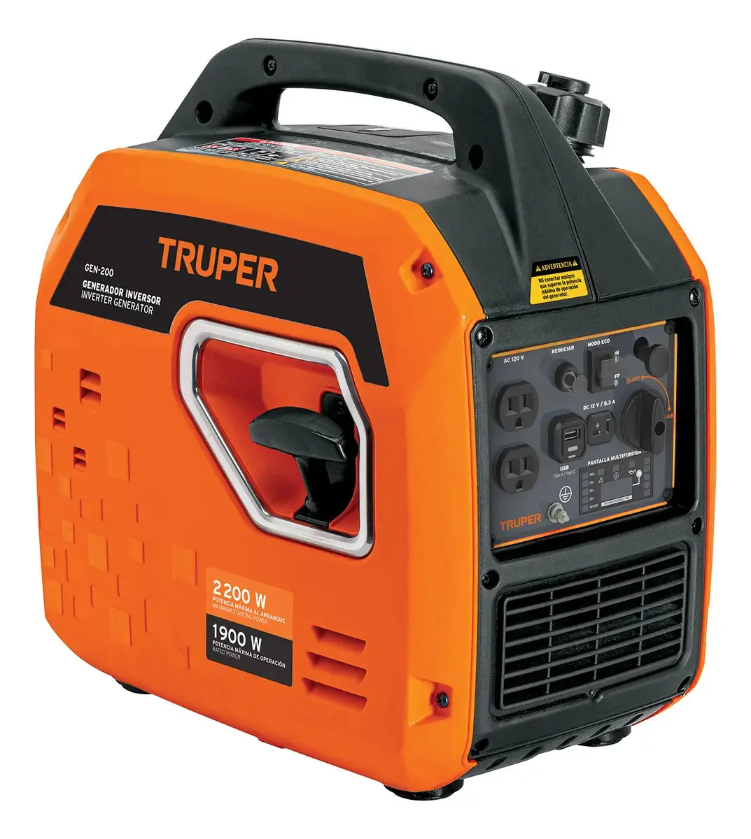 Generador Inverter, 2200 W, 80cc Encendido Manual Truper GEN-200